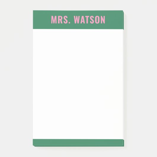 Aangepaste Naam Leraar Stationery Waardering Gift Post-it® Notes (Voorkant)