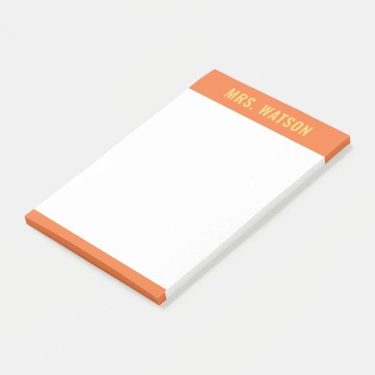 Aangepaste Naam Leraar Stationery Waardering Gift Post-it® Notes (Schuin)