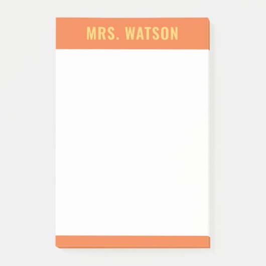 Aangepaste Naam Leraar Stationery Waardering Gift Post-it® Notes (Voorkant)