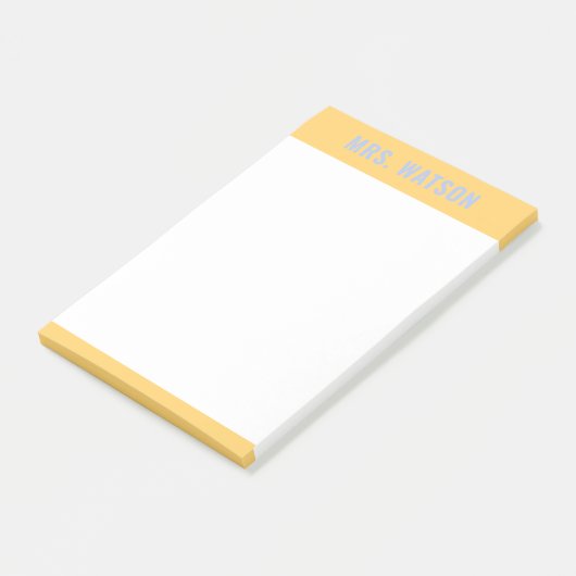 Aangepaste Naam Leraar Stationery Waardering Gift Post-it® Notes (Schuin)