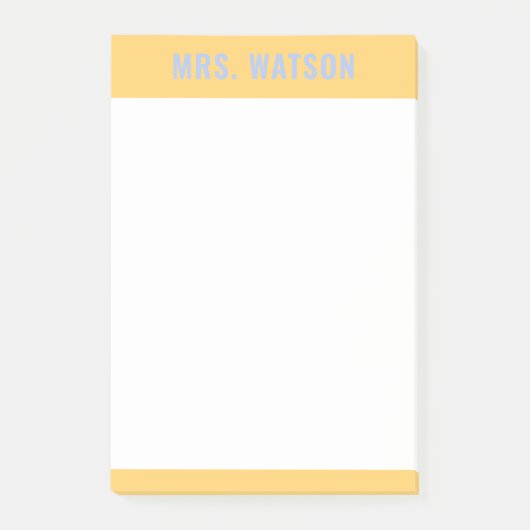 Aangepaste Naam Leraar Stationery Waardering Gift Post-it® Notes (Voorkant)