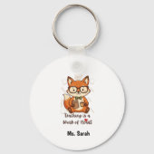 Aangepaste naam leraar waardering - Cute Fox Sleutelhanger (Voorkant)