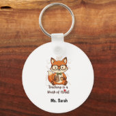 Aangepaste naam leraar waardering - Cute Fox Sleutelhanger (Voorkant)