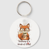 Aangepaste naam leraar waardering - Cute Fox Sleutelhanger (Achterkant)