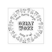 Aangepaste naam leraar zegt geweldig werk rubberen rubberstempel (Afrduk)