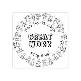 Aangepaste naam leraar zegt geweldig werk rubberen rubberstempel