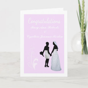 Aangepaste naam Lesbische bruiloft Gefeliciteerd K Kaart
