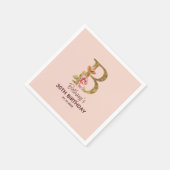 Aangepaste naam letter B goud blozend roze rozen Servet (Hoek)