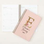Aangepaste naam letter E goud folie blush roze roz Planner (Display)
