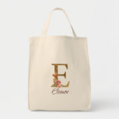 Aangepaste naam letter E goud folie blush roze roz Tote Bag (Voorkant)