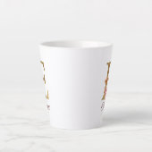 Aangepaste naam letter E goud folie roze rozen Latte Mok (Voorkant)