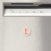 Aangepaste naam letter F goud blozend roze rozen Magneet (Insitu (Vaatwasser))