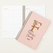 Aangepaste naam letter F goud folie blos roze roze Planner (Display)