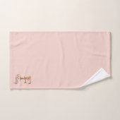 Aangepaste naam letter F goud folie roze rozen Bad Handdoek (Handdoek)