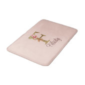 Aangepaste naam letter F goud folie roze rozen Badmat (Gekanteld)