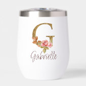 Aangepaste Naam Letter G Gold Folie Blush Pink Ros (Voorkant)