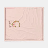 Aangepaste Naam Letter G Gold Folie Blush Pink Ros Fleece Deken (Voorkant (Horizontaal))