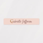Aangepaste Naam Letter G Gold Folie Blush Pink Ros Labels (Design 2)