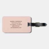 Aangepaste naam letter G goud folie roze rozen Bagagelabel (Achterkant horizontaal)