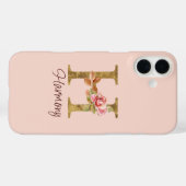 Aangepaste naam letter H goud folie blos roze roze Case-Mate iPhone Case (Achterkant (horizontaal))