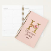 Aangepaste naam letter H goud folie blos roze roze Planner (Display)