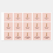 Aangepaste Naam Letter I Gold Blush Pink Roses Pan Labels (Vel)