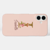 Aangepaste naam letter I goud folie blos roze roze Case-Mate iPhone Case (Achterkant (horizontaal))