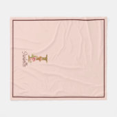 Aangepaste naam letter I goud folie blos roze roze Fleece Deken (Voorkant (Horizontaal))