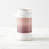 Aangepaste naam Letter Roos Gouden Glitter Bierste Bierpul (Voorkant links)
