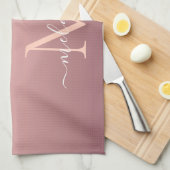 Aangepaste naam Letter Roos Gouden Glitter Keukenh Theedoek (Quarter Fold)