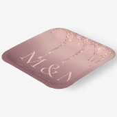 Aangepaste Naam Letters Roos Gouden Bruiloft Papie Papieren Bordje (Gebogen)