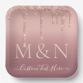 Aangepaste Naam Letters Roos Gouden Bruiloft Papie Papieren Bordje (Voorkant)