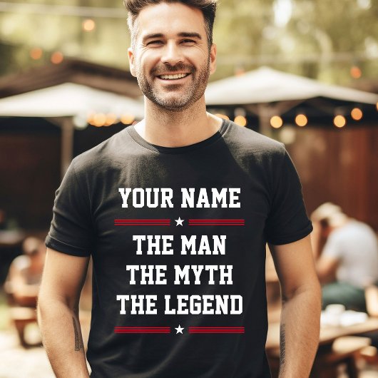Aangepaste naam Leuk Cool De man De mythe De legen T-shirt