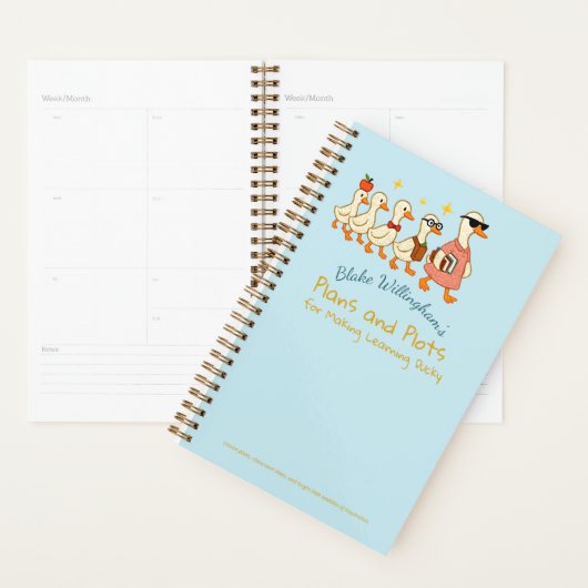 Aangepaste naam Leuk Coole Leraar Gans Planner (Display)