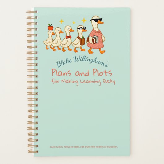 Aangepaste naam Leuk Coole Leraar Gans Planner (Voorkant)