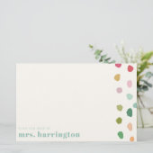 Aangepaste naam, leuk geschenk voor leraren kantoo briefpapier (Staand voorkant)