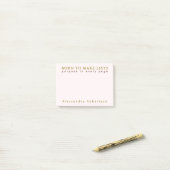 Aangepaste naam leuk lijst liefhebber pastel roze post-it® notes (Op bureau)