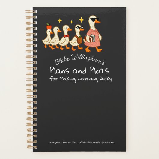 Aangepaste naam Leuk Plezierige Leraar Gans Planne Planner (Voorkant)