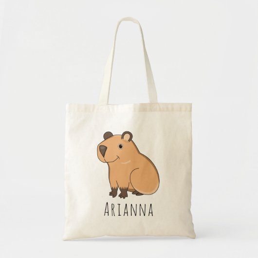 Aangepaste naam Leuke Capybara Kinder Canvas tas (Voorkant)