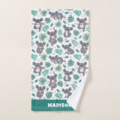 Aangepaste naam Leuke Koalas Patroon Bad Handdoek (Handdoek)