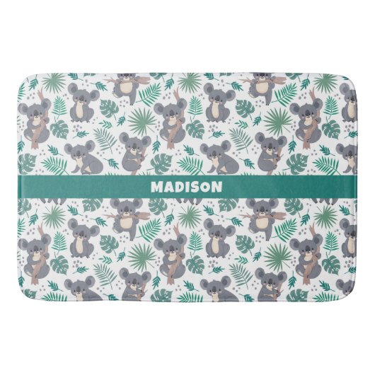 Aangepaste naam Leuke Koalas Patroon Badmat (Voorkant)