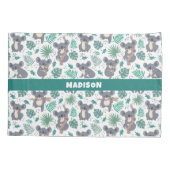 Aangepaste naam Leuke Koalas Patroon Kussensloop (Achterkant)