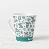 Aangepaste naam Leuke Koalas Patroon Latte Mok (Linkerhoek)