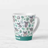 Aangepaste naam Leuke Koalas Patroon Latte Mok (Rechterhoek)