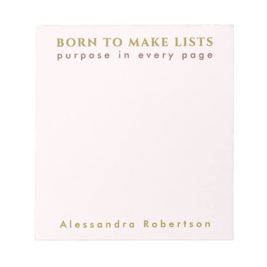 Aangepaste naam Leuke lijst Lover Pastel Roze Mini Notitieblok (Voorkant)