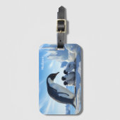 Aangepaste naam Leuke Pinguïns Bagagelabel (Voorkant (verticaal))