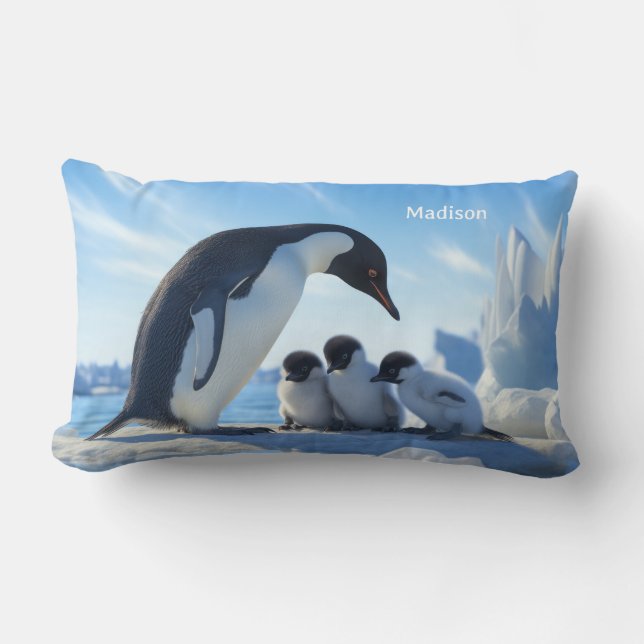 Aangepaste naam Leuke Pinguïns Kussen (Voorkant)