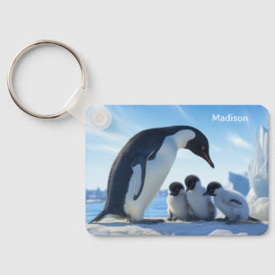 Aangepaste naam Leuke Pinguïns Sleutelhanger