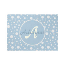 Aangepaste naam Leuke Polka Dot Pastel Blauw Kweke
