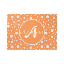 Aangepaste naam Leuke Polka Dot Pastel Sinaasappel